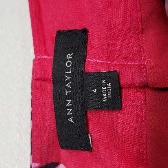 Ann Taylor Red and Black Floral Midi Skirt - Picture 5 of 10